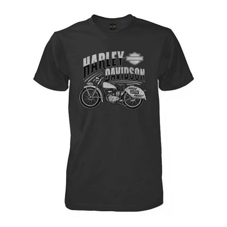 Harley-Davidson Men's American Made Premium Short Sleeve Crew-Neck T-Shirt, Coal, Harley
