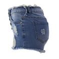 thumbnail image 6 of vigerkar Ripped Jean Shorts for Women Mid Rise Frayed Raw Hem Stretchy Denim Shorts (Light Blue, XXL), 6 of 6