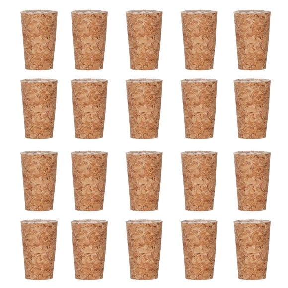 25 Pack Natural Soft Wood Corks, 22×17×35mm Tapered Wine Bottle Stoppers, Leakproof Reusable Corks for Wine Making Brewing & DIY Crafts