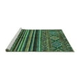 thumbnail image 2 of Ahgly Company Machine Washable Indoor Rectangle Abstract Turquoise Blue Modern Area Rugs, 2' x 4', 2 of 4