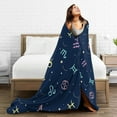 thumbnail image 5 of ZNDUO Graffiti Colorful Zodiac Pattern Throw Blanket, Lightweight Cozy Soft Throw Blanket for Couch, 40"x30" Throw Blankets for Bed, 5 of 8