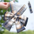 thumbnail image 4 of WOLIAUO Pink Dog Dress for Small Dog Girl Spring Puppy Clothes with Bow Puff Sleeves Cat Outfit Doggy Princess with Leash Ring Doggies Harness Dress Summer Pet Apparel (XS Navy), 4 of 6