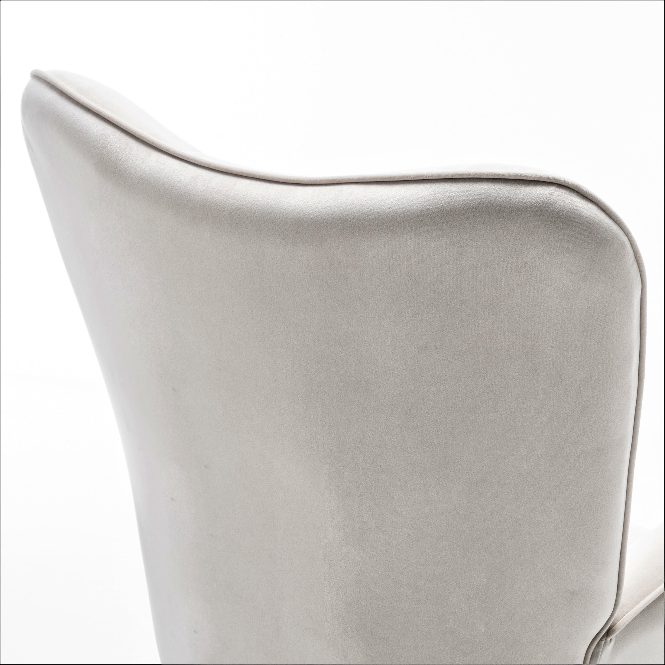 GDF Studio Mid-Century Modern Wingback Accent Chair with Button-Tufted Polyester Upholstery, Ivory