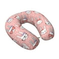 thumbnail image 2 of Xecao Girl Rabbit Print Memory Foam Cervical Neck Pillow Versatile U-Shaped Pillows for Home,Office,Camping,Travelling,Soft Washable Cover, 2 of 8