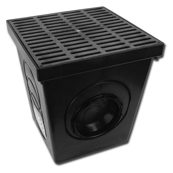 12"x12" Square Catch Basin Kit (Black Grate)