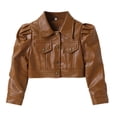 thumbnail image 2 of Zecgelong Toddler Girls Motorcycle Jackets Coat Turn Down Collar Long Sleeve Crop Outerwear Coats, 2 of 5