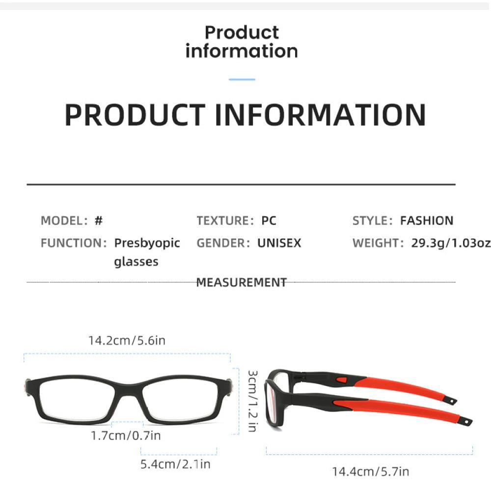 3 Pairs Mens Rimmed Sporty Rectangle Reading Glasses +2.0, Womens Blue Light Blocking Plastic Sport Spring Hinge Readers 2.00, Fashion Presbyopia glasses +200 strength