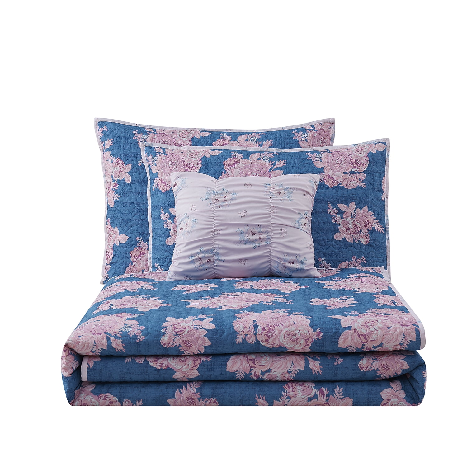 Simply Shabby Chic Manor Floral Quilt Set, Full/Queen (4-Piece)