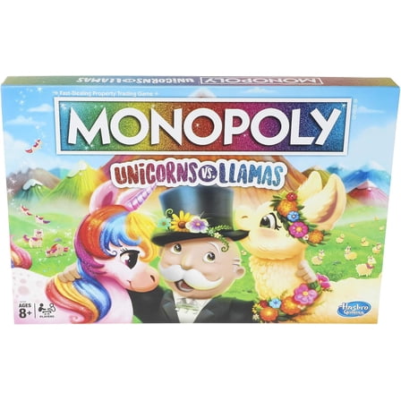 Monopoly Unicorns vs. Llamas Board Game