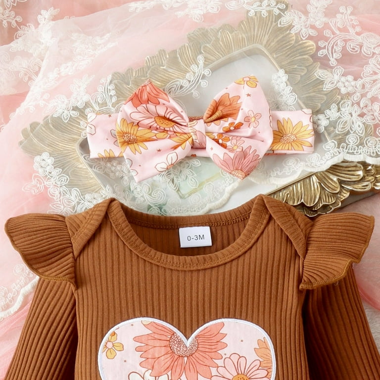 Baby Girls Blue 0-36mths | Ruffle Long Sleeve T-Shirt And Heart Embroidered Dungarees Set Blue 991154387505
