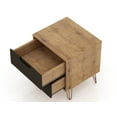 thumbnail image 4 of Manhattan Comfort Rockefeller 2.0 Mid-Century- Modern Nightstand with 2-Drawer in Nature and Textured Grey, 4 of 7