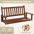 thumbnail image 6 of Costway Poplar Wood Hanging Porch Swing, Brown, 6 of 10