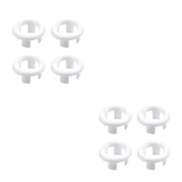 Bewildely 4 bolsas de accesorios de desbordamiento de bayoneta ABS-solución estable y resistente para lavabos agujero de filtro cubierta de hueco blanco 2Conjunto