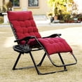thumbnail image 2 of GVN Patio Lounge Chair,Outdoor Chaise Lounge Chair,Padded Zero Gravity Chair, Folding Recliner Chair with Cup Holder Cushion, Red, 2 of 10