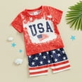 thumbnail image 3 of Okbabeha 4th Of July Baby Boy Clothes Infant Toddler American Flag Outfit USA Tops Tshirt Summer Shorts Clothing Set, 3 of 7