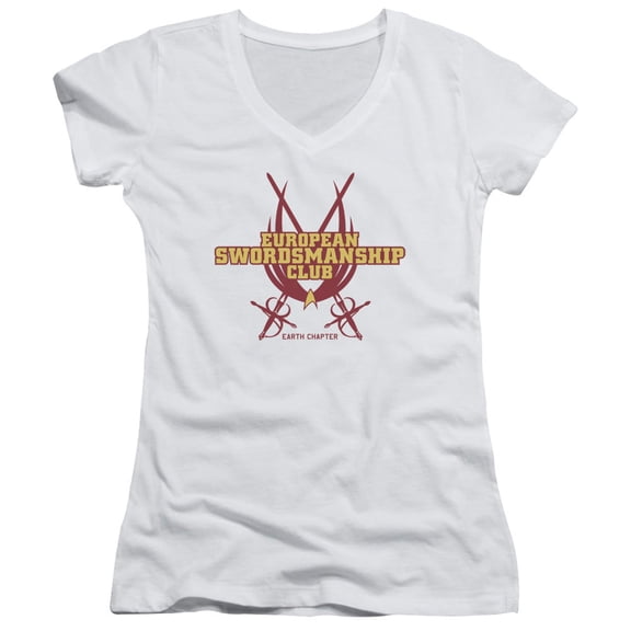 Star Trek Swordsmanship Club Junior Women's V-Neck T-Shirt White