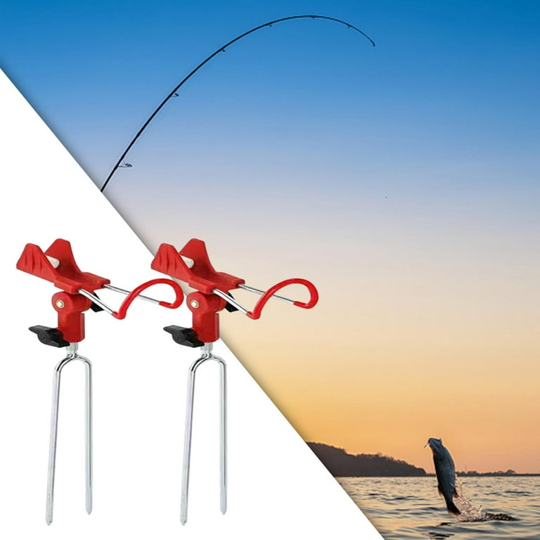 2Pcs Portable Fishing Rod Holder Fishing Bracket Support Stand for Fishing  Rod Outdoor Beach for Beach, Summer Pool, Red 