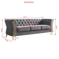 thumbnail image 4 of Chesterfield Button Tufted Velvet Sofa, 3 Seats Upholstered Couch With Gold Metal Legs For Living Room Office Apartment, 4 of 11
