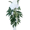 thumbnail image 1 of Wedding Aisle Decoration Ceremony Artificial Flowers Rose With Green Leaves Ribbons For Church Wedding Ceremony Party, 1 of 9