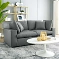 thumbnail image 2 of Loveseat Sofa, Faux Vegan Leather, Grey Gray, Modern Contemporary Urban Design, Living Lounge Room Hotel Lobby Hospitality, 2 of 8