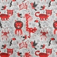 thumbnail image 1 of oneOone Polyester Spandex Red Fabric Cute Animal Sewing Fabric By The Yard Printed Diy Clothing Sewing Supplies 56 Inch Wide, 1 of 6