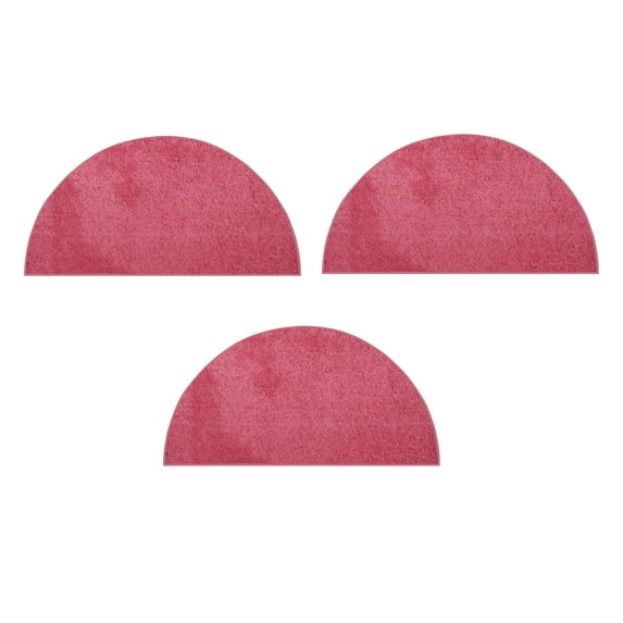 Furnish My Place Modern Plush Solid Pink Color Rug - Pets and Kids Friendly Rug, Indoor/Outdoor Mat, Area Rugs Great for Kids, Pets, Event, Living Room, Made in USA, 18" x 36" Half Round - Set of 3