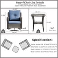 thumbnail image 2 of Outdoor Swivel Rocker 6 Piece Outdoor Patio Furniture Set-Outdoor Swivel Rocker Patio Chairs with Outdoor Tables, Swivel Glider Patio Chairs with Outdoor Storage Tables for Patio, 2 of 6