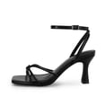 thumbnail image 2 of Women  Square Toe Kitten Heel Sandals   Ankle Strap Buckle Closure, Open Back Design, Open Toe Summer Dress Sandals, 2 of 6