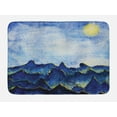 thumbnail image 1 of Landscape Bath Mat, Hills under Fairy Cloudy Sky with the Reflection of Moon Vivid Landscape Print, Non-Slip Plush Mat Bathroom Kitchen Laundry Room Decor, 29.5 X 17.5 Inches, Yellow Blue, Ambesonne, 1 of 2