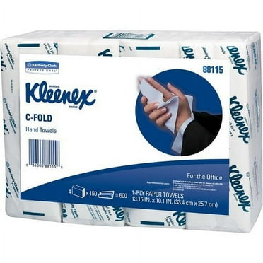 Kleenex C-Fold Hand Towels 1 Ply - C-fold - 10.10" x 13.25" - White - Soft, Absorbent, Foldable - For Hand - 150 Per Bundle - 4 / Pack