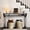 Black+Silver, variant on Vintage Style Mirror Console For Area - Oval Shape, Easy To Clean, 48"w X 32.7"h 13.62"d Table With Wood Element Floor Mounted, Keep Neat, 13.62"d, Modern Look
