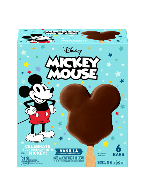 Disney Mickey Mouse Light Ice Cream Bars, 6 Count