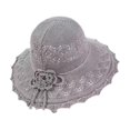 thumbnail image 2 of Sombrero para el sol, transpirable, tejido, protección solar, ligero, tejido a ganchillo, de moda, para playa. Gris, 2 of 9
