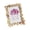 Gold, variant on Elegant Metal Photo Frame With Colorful Enameled Floral Design For Home Decor Tabletop Display