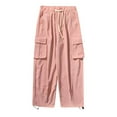 thumbnail image 3 of BOOMNY Men's Baggy Pants Solid Color Corduroy Cargo Pants for Men Wide Leg Plus Size Loose Warm Fall Winter Trousers With Pocket, 3 of 9
