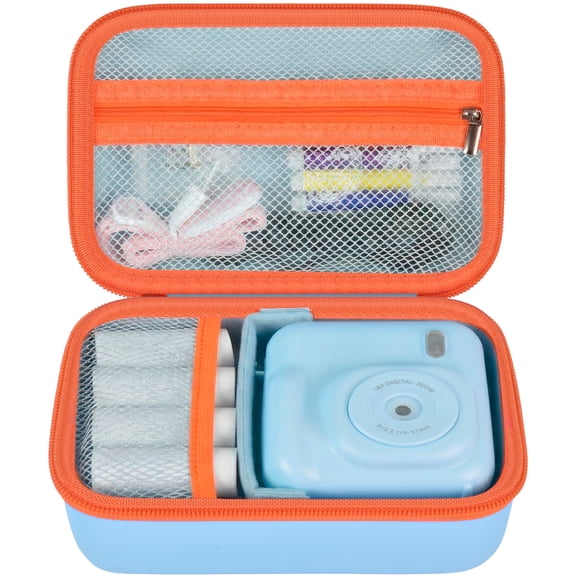 Kids Instant Print Camera Case Compatible with ESOXOFFORE/for GKTZ/for Aasonida Digital Video Prints Paper Cameras Bag- Blue