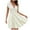 White, variant on Women's Summer Mini Dress Cap Sleeve Deep V Neck Halter Tiered Babydoll Dress Casual A-Line Dresses