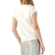 thumbnail image 3 of Inspire Chic Conjunto Top de Satén para Mujer con Cuello de Cowl, Manga Corta, Blusa Casual Elegante, L Blanca, 3 of 6