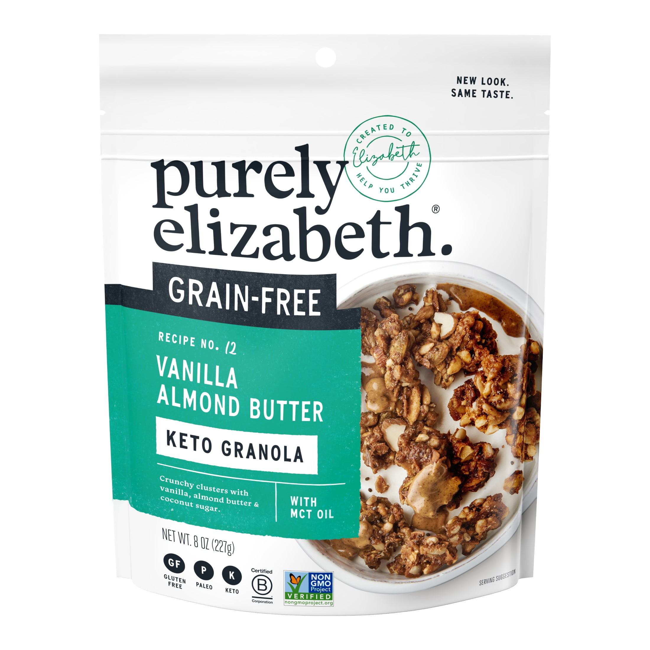 Purely Elizabeth Grain Free Granola Vanilla Almond Butter with MCT 8 oz, Certified Gluten Free, Keto, Paleo, Vegan and Non GMO