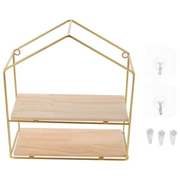 VERDANVERSE Wall Storage Rack Decorative Wall Mounted Iron Shelves 1Set