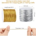 thumbnail image 2 of GFDYREE 2 Rolls Metallic Elastic Cords Stretch Cord Ribbon Metallic Tinsel Cord Rope for Craft Making Gift Wrapping, 1 mm 55 Yards (Gold and Silver), 2 of 7