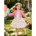 thumbnail image 2 of Lanbubble Toddler Girls Dresses with Ruffle Cardigan, 2‑Piece Fall Outfits for 3‑7T, 2 of 10