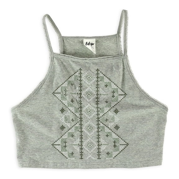 Aeropostale Womens Geo Stitch Tank Top, Grey, Juniors, X-Small