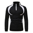 thumbnail image 1 of Hombres Casual Patchwork Deportes Cremallera Blusa de manga larga Jersey Sudadera con cuello levantado Pompotops  oipoqjl18903, 1 of 3