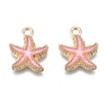 thumbnail image 2 of Alloy Enamel Pendants Starfish 18x15x3mm Hole: 2.5mm Light Gold Pink, 2 of 3