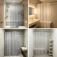 thumbnail image 6 of AUQ 70" x 72" Clear Transparent Stone Pebble PVC Shower Curtain Liner Waterproof, 6 of 7