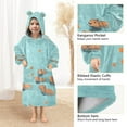 thumbnail image 3 of FORMRS Wearable Blanket Hoodie with Sleeves for Kids Cozy Flannel Sweatshirt, Capybara Splash, 3 of 7