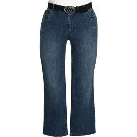 Women's Plus Sparkle Stud Jeans with Belt
