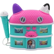 eKids Gabbys Dollhouse Sing Along Boom Box Speaker with Microphone, Kids Karaoke Machine with Built in Music and Sound Effects