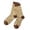 Khaki, variant on Women Patterned Crew Socks Brown Tone Knit Socks for Fall Winter, Soft Casual Socks